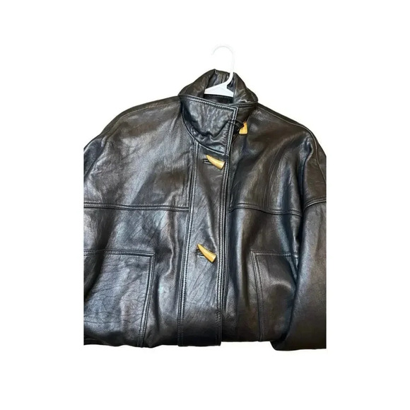 Vintage Colebrook & Co black leather coat, size L. - Picture 3 of 10
